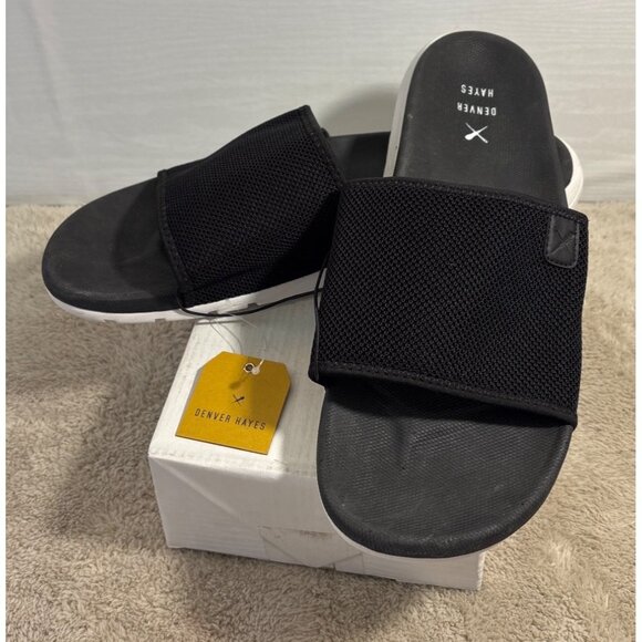 Denver Hayes Mens Size 11 Black Mesh Slide Sandals NEW with Tags - Picture 6 of 10